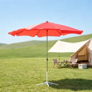 150cm & 170cm Garden Leisure Parasol Lightweight Fiberglass Vented Anti Break Ribs Silver Coating Windproof Sun Umbrella