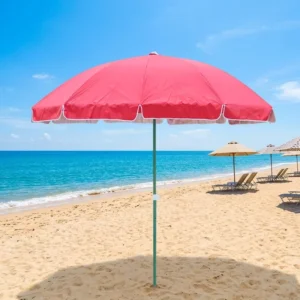 150cm Double-Canopy Sun Parasol, UPF50+, Windproof, Water-Repellent, Outdoor Beach and Market Shade Umbrella