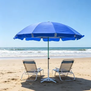 150cm Double-Layer Beach Umbrella Silver Coating UV Block Outdoor Sun Shade Parasol