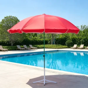 150cm Double Layer Windproof Waterproof UV Protection Sun Umbrella for Outdoor Market Stall, Patio, Beach and Garden