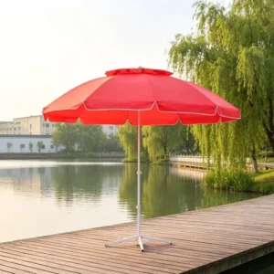 150cm Double Top Outdoor Beach Umbrella Double Layer Canopy UV Resistant Parasol for Patio Poolside Backyard Garden