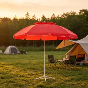150cm Radius Double Layer Double Top Sun Beach Umbrella UV Protection Waterproof Canopy for Patio Garden Pool Deck