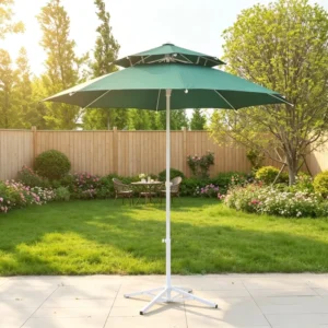 150cm Radius Patio Umbrella Fiberglass Rib Polyester UV Protection Outdoor Sun Shade for Garden Beach Backyard