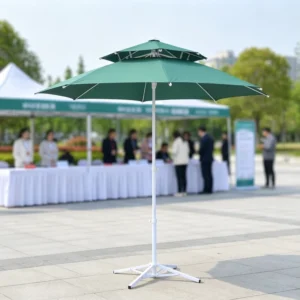 150cm Radius Yard Sun Umbrella Fiberglass Rib Polyester Fabric UV Block Parasol For Garden Beach Lawn Terrace