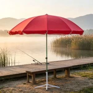 150cm Wind-Resistant Double-Layer Commercial Parasol with UV Protection for Beaches, Patios, Market Stalls, and Gardens