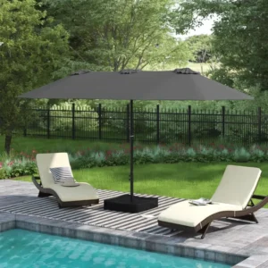 15ft Market Umbrella Double-Sided Twin Parasol Sun Shelter for Park Beach Commercial