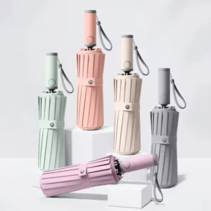 16 Bone Automatic Umbrella Rain and Sun Wind Resistant Reinforced Skeleton Heavy Duty Storm
