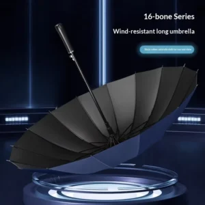 16-Bone Golf Vinyl Rain Umbrella Double Sunshade Long Handle Automatic All-Fiber Straight Shaft Custom Umbrella