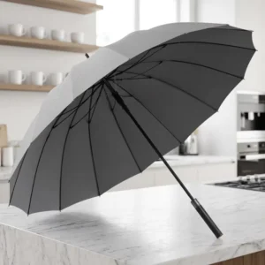 16-Rib Carbon Fiber 300T Fabric Semi-Automatic Oversized Double-Person Straight Umbrella