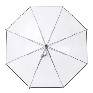 16-Rib Fully Automatic Straight-Handle Transparent Bubble Umbrella, 102 cm Open Diameter, for Sun and Rain