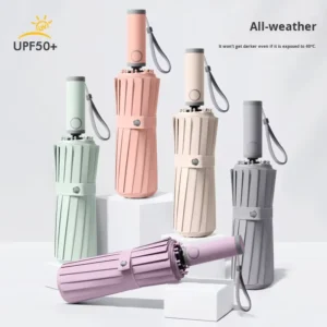16-Rib Large Fully Automatic Dual-Use Sun and Rain Umbrella UV-Proof Heavy Rain