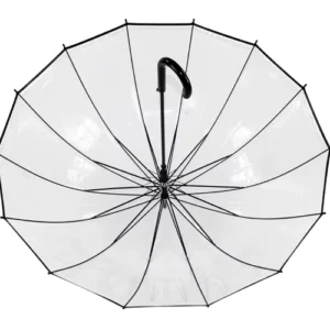 16-Rib Lightweight Transparent Automatic and Manual Straight Umbrella for Adults
