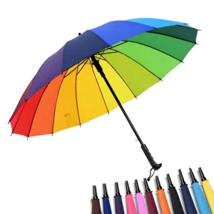 16 bone Straight Umbrella Large Long Handle Control Free No Material Custom Logo Advertising Gift Printed Pattern Customized
