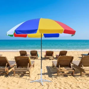 160cm Outdoor Stall Sun Umbrella Double Reinforced Stable Frame Multi Color Windproof Waterproof Anti UV Garden Side Parasol