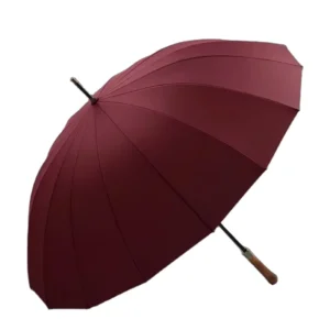 16K 27-Inch Waterproof Windproof Black Coating UV Straight Rain Umbrella Custom Logo