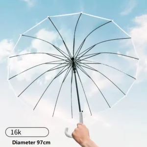 16K Clear Wedding Umbrella Transparent Large Rain Umbrella for Two People Wedding Bride Photography Outdoor G25-324