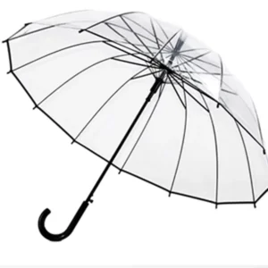 16K Custom Logo Printed Clear Transparent Umbrella