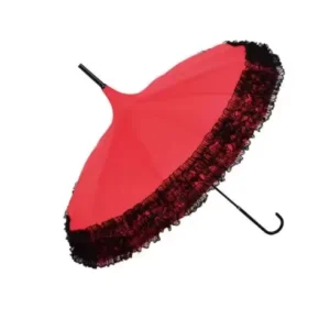 16K Long-Handle Country-Style Straight Umbrella, 86cm Open Diameter, Wedding Manual Sun-Protection Parasol for Women