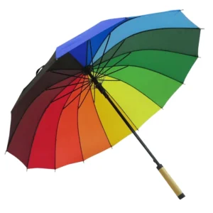 16K Multicolor Automatic Windproof Waterproof Stick Umbrella