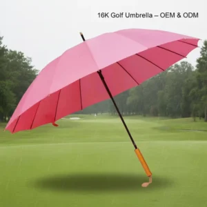 16k Straight Umbrella Fashion Long Plastic Handle pink Stick Semi Automatic Open Big Parasol Custom logo Plain Business Gifts