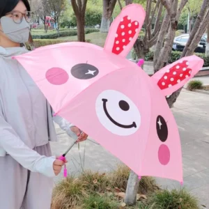 17”*8K Character 3D Kid Cartoon Umbrella Popular Sale Cute Cat Fox Princess Design Handmade for Children