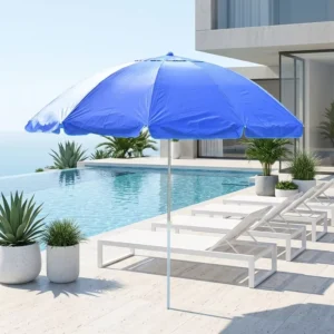 170cm Double Layer Outdoor Umbrella Tropical Resort Grade Reinforced Thick Ribs UV Block Waterproof Beach Poolside