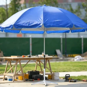 170cm Double-Layer Waterproof UV-Protection Beach Poolside Umbrella with Reinforced Thick Ribs
