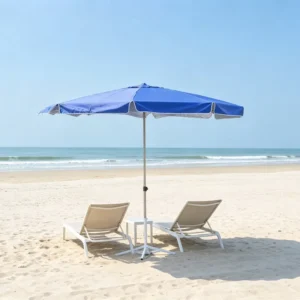 170cm Large Radius Beach Umbrella Strong Fiberglass Ribs High UV Protection Extra Large Outdoor Sun Parasol