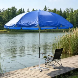 170cm Outdoor Umbrella Double Layer Waterproof UV Block Thick Reinforced Ribs Beach Pool Parasol