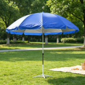170cm Waterproof UV-Blocking Double-Layer Beach Umbrella with Reinforced Thick Ribs for Poolside Gardens