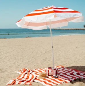 180cm Sea Umbrella Beach Big Sombrilla Light Weight 6′ Wide Polyester Canopy Beach Parasol Umbrella Outdoor Sunshade