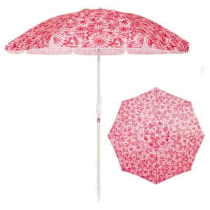180cm Windproof Travel Bohemian Vintage Pink Beach Parasol for Sand