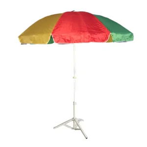 180cm or 200cm Manual Polyester Outdoor Beach Umbrella with Customized Logo Printing and Fiberglass Ribs