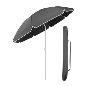 19/22mm Diameter Pole 100% Polyester Canopy Balcony Parasol Beach Umbrella with Carrying Bag for Outdoor Use