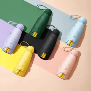 19-Inch 6K Compact Folding Travel Umbrella with UV Protection