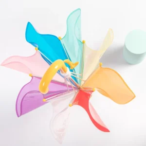 19-Inch Clear PVC Kids Umbrella with Rainbow Design