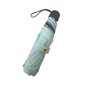 19 Inch Lightweight Three Folding Umbrella Quick Fold Shape Memory Cloth With UV PU Coated UPF50+