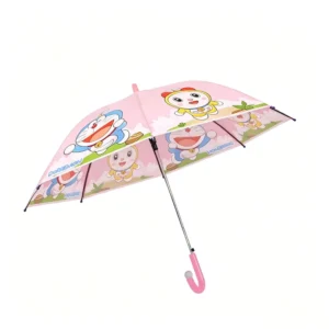 19 Inch Semi Automatic Classic Kids Umbrella Straight Pattern Pongee Fabric Safe Beads Sun Rain Protection Outdoor Use Factory