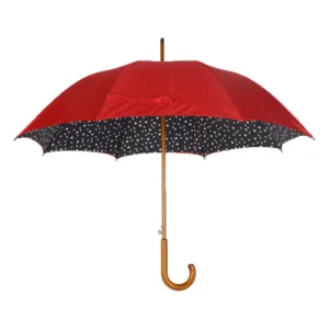 190T Pongee Double Layer Fabric 23inch*8k Graduation Straight Umbrella Wooden J Handle Auto Open Metal Frame Asian