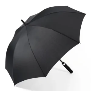 190T Pongee UV-Proof Black-Coating Fiberglass Golf Umbrella with Plastic Handle and Logo