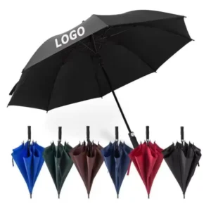190T Pongee UV Proof Black Coating Fiberglass Semi-Automatic Windproof Golf Umbrella