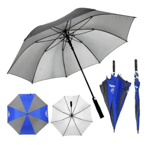 190T Pongee Windproof Golf Umbrella Semi-Automatic 132cm Open Diameter EVA Handle Customized Logo Print
