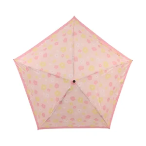 19inch 5K Mini Pocket Umbrella,100g Ultra-Light,Embossed PVC Floral Print Compact Foldable Umbrella for Women Students Commute