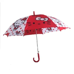 19inch*8k 190T Polyester Fabric Straight Umbrella for Kids with Hot Transfer Printing Auto Open Business Gifts