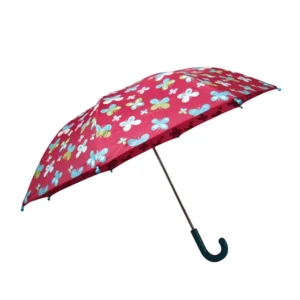 19inch 8k Straight Easy Open and Close butterfly Printing Children Umbrella for Girl