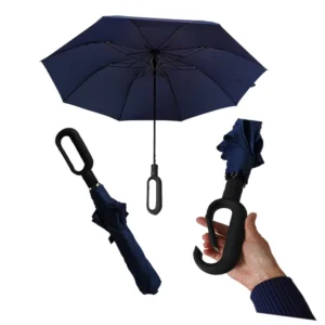 2-Fold Automatic Custom Logo Umbrella with Carabiner Handle