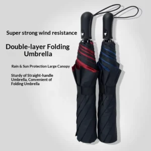 2-Fold Golf Umbrella Double-Layer Semi-Automatic Open Large Size for Two People Sun and Rain Protection
