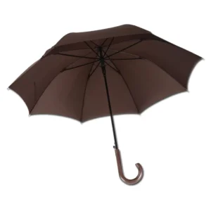 2-Folding Wooden Handle Golf Stick Umbrella Custom Wood Design with Heated Printing