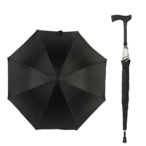 2-in-1 Straight Stick Walking Cane Umbrella Windproof Lightweight