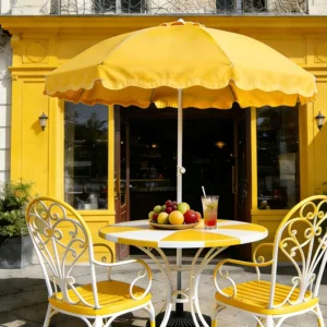 2.1m Central Pole Waterproof Foldable Anti UV Hotel & Park Use Outdoor Furniture Umbrella with Hand Push